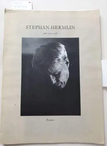 Naumann, Hermann (Farbradierung), Hermann Kant und Reinhard Lettau: Stephan Hermlin zum 13.4.1980 : mit Original Farbradierung von Hermann Naumann : vom Künstler signiert. 