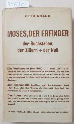 Kraus, Otto: Moses, der Erfinder der Buchstaben, der Ziffern + der Null
 (mit einer Postkarte an den Autor von  G. Rossipaul). 