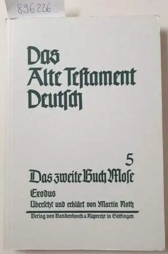 Noth, Martin (Übers.): Das zweite Buch Mose: Exodus. Übersetzt und erklärt von Martin Noth
 (Das Alte Testament Deutsch, Teilband 5). 