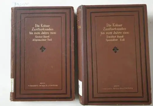 Loesch, Heinrich von: Die Kölner Zunfturkunden nebst anderen Kölner Gewerbeurkunden bis zum Jahre 1500, Band 1: Allgemeiner Teil, Band 2: Spezieller Teil
 (Publikationen der Gesellschaft für Rheinische Geschichtskunde XXII). 