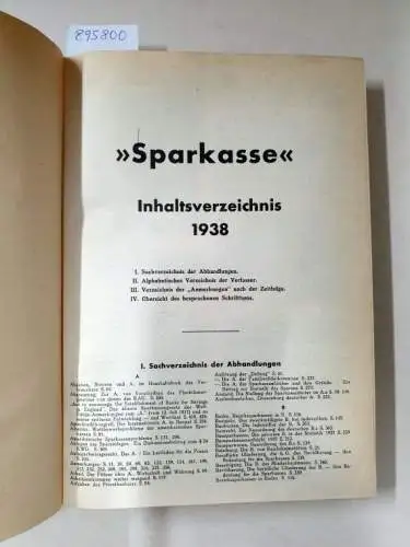 Deutscher Sparkassen- und Giroverband: Sparkasse : Jahrgang 1938 : Nr. 1-23/24 : in einem Band 
 (Halbmonatsschrift des Deutschen Sparkassen- und Giroverbandes). 