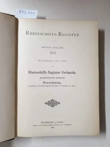 Rheinschiffs-Register-Verband (Hrsg.): Rheinschiffs-Register : IX. Ausgabe. 