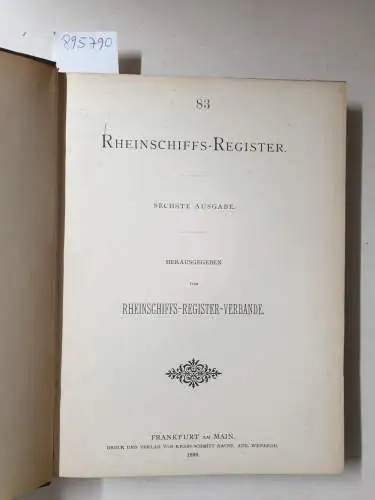Rheinschiffs-Register-Verband (Hrsg.): Rheinschiffs-Register : VI. Ausgabe. 