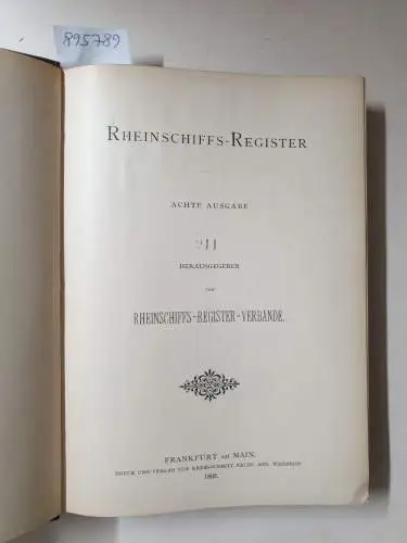 Rheinschiffs-Register-Verband (Hrsg.): Rheinschiffs-Register : VIII. Ausgabe. 