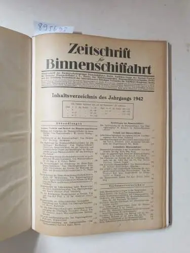 Verlag Mier & Glasemann: Zeitschrift für Binnen-Schiffahrt 1942. 