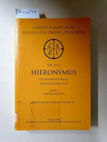 Academia Scientiarum Austriaca (Hrsg.): Corpus Scriptorum Ecclesiasticorum Latinorum : Vol. LVI/I : Hieronymus Epistularum Pars III 
 Epistulae CXXI-CLIV : Hrsg. Isidor Hilberg). 