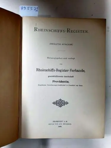 Rheinschiffs-Register-Verband (Hrsg.): Rheinschiffs-Register : XII. Ausgabe. 