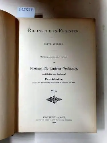Rheinschiffs-Register-Verband (Hrsg.): Rheinschiffs-Register : XI. Ausgabe. 
