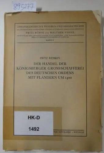 Renken, Fritz: Der Handel der Königsberger Grossschäfferei des deutschen Ordens mit Flandern um 1400
 (= Abhandlungen zur Handels- und Seegeschichte, hrsg. v. Fritz Rörig und Walther Vogel). 