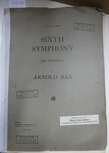 Sixth Symphony : Full Orchestral Score : Aufführungsmaterial : Chappell Music Hire Library