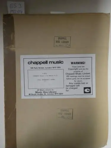 (Chappell Hire Library), Second Symphony In E Minor And C : Full Orchestral Score : Aufführungsmaterial : mit Namensstempel des Komponisten