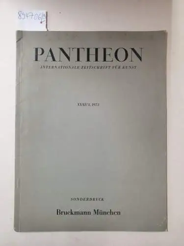 Falke, Otto von: Pantheon : Internationale Zeitschrift für Kunst, Sonderdrucke : Konvolut aus 9 verschiedenen Sonderdrucken wie folgt : (XXVII / 6, 1969 : Rubens`...