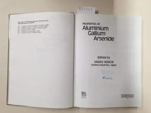 Adachi, Sadao: Properties of Aluminum Gallium Arsenide (E M I S DATAREVIEWS SERIES). 