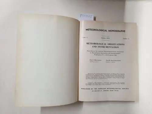 Chisholm, A. J. and Marianne English: Meteorological Observations and Instrumentation (Meteorological Monograph, Vol 11, No 33). 