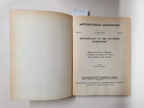 Newton, Chester W: Meteorology in the Southern Hemisphere (Meteorological Monograph, Vol 13, No 35). 