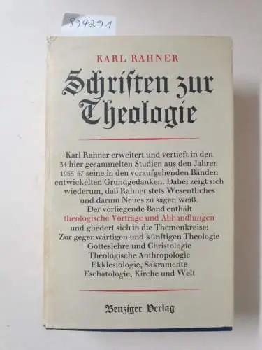 Rahner, Karl: Schriften zur Theologie : Band VIII : /mit Schutzumschlag). 