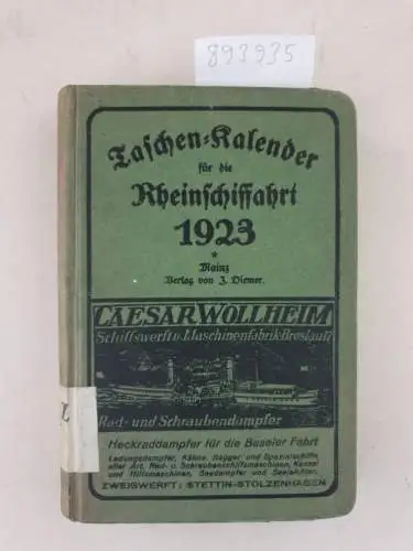 Verlag Diemer: Taschenkalender für die Rheinschiffahrt 1923. 