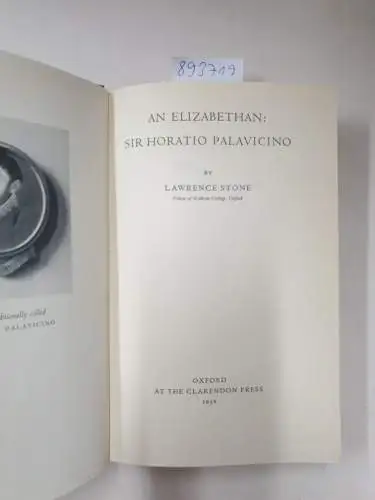 Stone, Lawrence: An Elizabethan: Sir Horatio Palavicino. Lawrence Stone. 