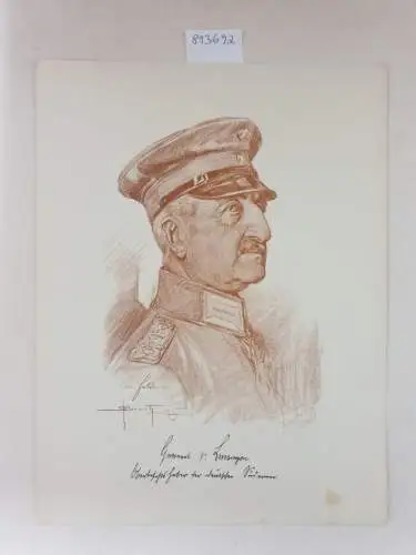 (aus: Unsere Heerführer : Porträte im Felde nach der Natur gezeichnet), General der Infanterie von Linsingen : Porträt nach einer Rötelzeichnung