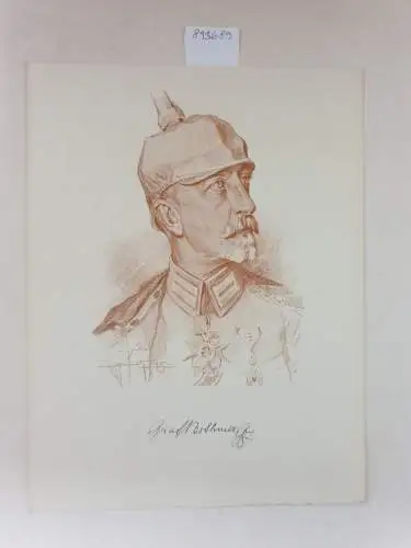 (aus: Unsere Heerführer : Porträte im Felde nach der Natur gezeichnet), General der Infanterie Felix Graf Bothmer : Porträt nach einer Rötelzeichnung