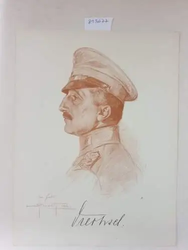 (aus: Unsere Heerführer : Porträte im Felde nach der Natur gezeichnet), Oberstleutnant im Generalstabskorps Drechsel : Porträt nach einer Rötelzeichnung