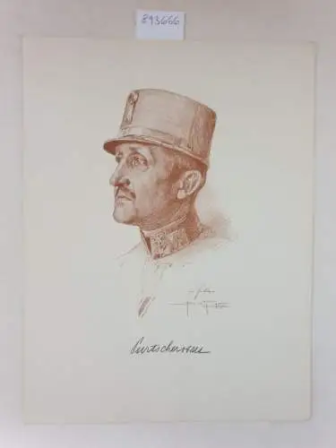 (aus: Unsere Heerführer : Porträte im Felde nach der Natur gezeichnet), Oberstleutnant Alfred Purtscher : Porträt nach einer Rötelzeichnung