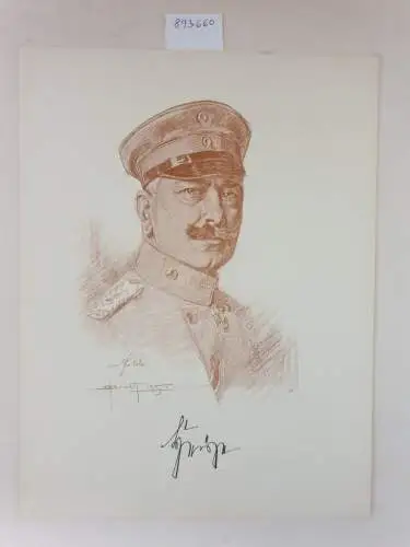 (aus: Unsere Heerführer : Porträte im Felde nach der Natur gezeichnet), Oberstleutnant Wilhelm Heye : Porträt nach einer Rötelzeichnung