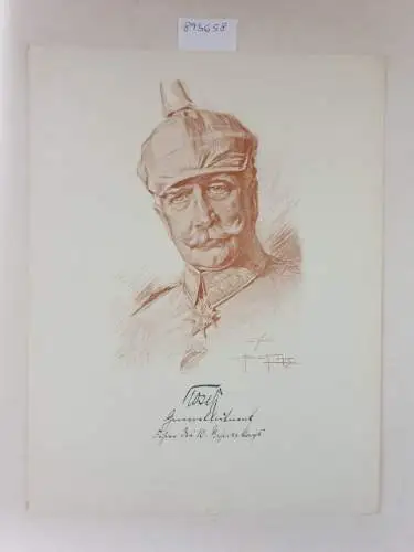 (aus: Unsere Heerführer : Porträte im Felde nach der Natur gezeichnet), Generalleutnant Kosch : Porträt nach einer Rötelzeichnung