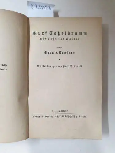 Kapherr, Egon von: Murf Tatzelbrumm : Ein Sohn der Wälder. 