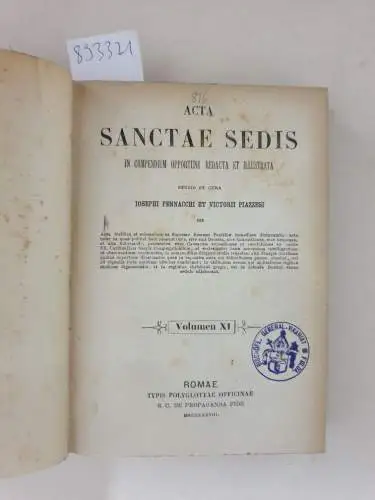 Heiliger Stuhl: Acta Sanctae Sedis : (Volumen XI) : 1878. 