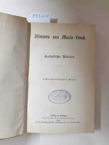 Abtei Maria Laach: Stimmen aus Maria-Laach : Jahrgang 1909: Band 76. 