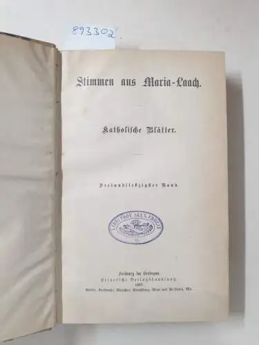 Abtei Maria Laach: Stimmen aus Maria-Laach : Jahrgang 1907: Band 73. 