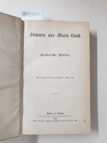 Abtei Maria Laach: Stimmen aus Maria-Laach : Jahrgang 1906 : Band 71. 