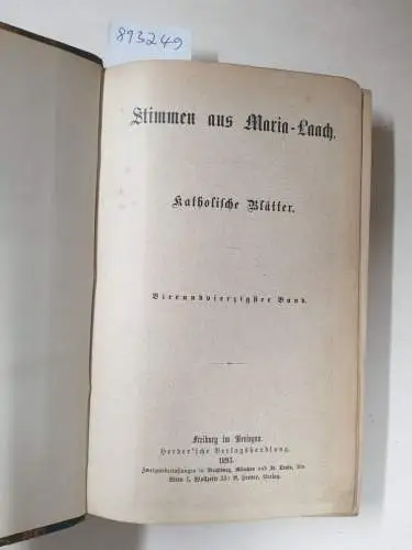 Abtei Maria Laach: Stimmen aus Maria-Laach : Jahrgang 1893 : Band 44. 