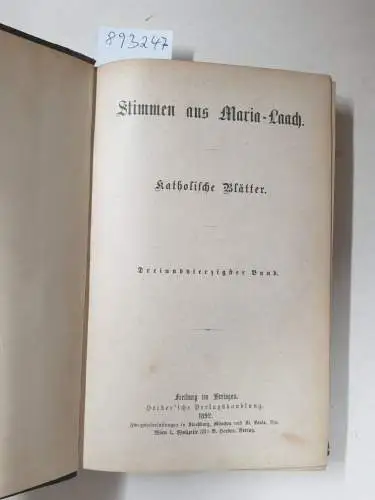 Abtei Maria Laach: Stimmen aus Maria-Laach : Jahrgang 1892 : Band 43. 