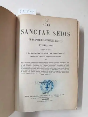 Heiliger Stuhl: Acta Sanctae Sedis : (Volumen VI) : 1870. 