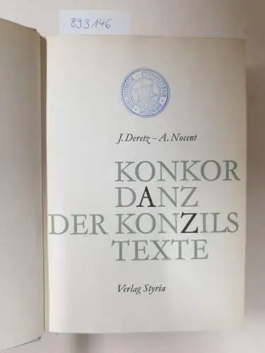 Deretz, J. und A. Nocent: Konkordanz der Konzilstexte. Deutsche Ausgabe von Gerhard Trenkler. 