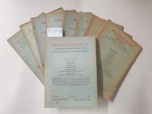 Kogon, Eugen und Walter Dirks (Hrsg.): Frankfurter Hefte : Zeitschrift für Kultur und Politik : (1. Jahrgang 1946 : Heft 1 - 8 komplett). 
