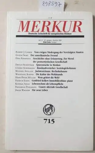 Bohrer, Karl Heinz und Kurt Scheel (Hrsg.): Merkur : 62. Jahrgang : Heft 12 : Dezember 2008 : (Neuexemplar in OVP). 