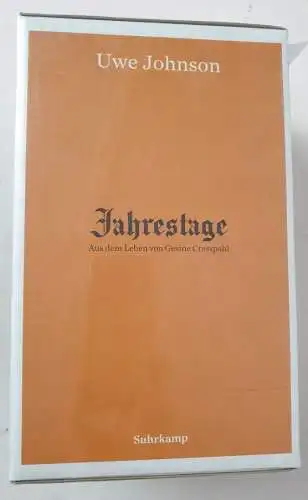 Johnson, Uwe: Jahrestage 1-4: Aus dem Leben von Gesine Cresspahl (suhrkamp taschenbuch). 