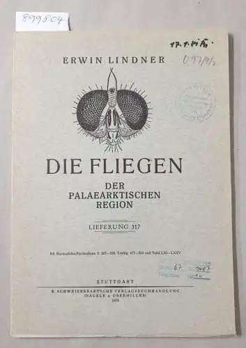 Lindner, Erwin: Die Fliegen der palaearktischen Region : Lieferung 317 
 9d. Psychodidae-Psychodinae. S. 207-238, Textfig. 477-518 und Tafel LXI-LXXV. 