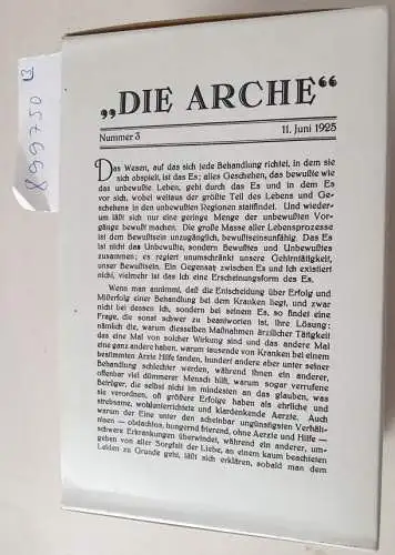 Jägersberg, Otto und Georg Groddeck: Werke, Die Arche, 3 Bde.: Photomechan. Nachdr. d. Zeitschrift. 