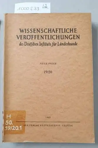 Lehmann, Edgar (Hrsg.): Wissenschaftliche Veröffentlichungen des Deutschen Instituts für Länderkunde : Neue Folge 19/20 : 2 Bände : Komplett 
 Textband und Faltmappe mit 21 Kartenbeilagen. 