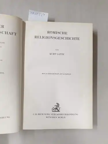 Latte, Kurt: Römische Religionsgeschichte. 