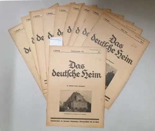 Vereinigte Bausparkassen Aktiengesellschaft Köln am Rhein: Das deutsche Heim : 6. Jahrgang : 1938 : Heft 1-9, 11 und 12 : 11 Hefte. 