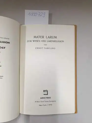 Tabeling, Ernst: Mater Larum : Zum Wesen der Larenreligion 
 (Reprint of 1932 Edition). 