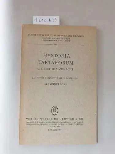 Önnerfors, Alf: Hystoria Tartarorum C. De Bridia Monachi. 