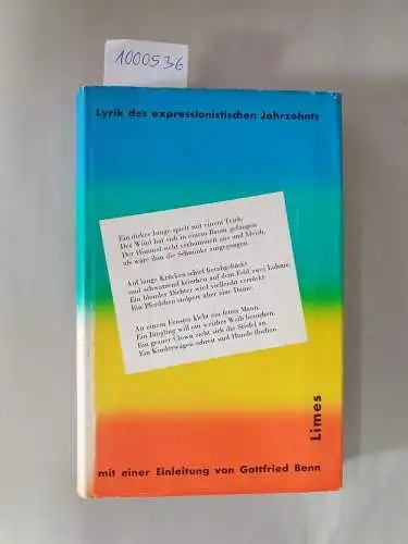 Benn, Gottfried (Einleitung): Lyrik des expressionistischen Jahrzehnts : Von den Wegbereitern bis zum Dada : (Originalausgabe). 