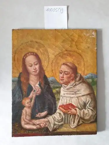 Holztafel: Biblische Darstellung: Bild im Stil des 15. Jahrhunderts : Beschneidung Jesu (?). 