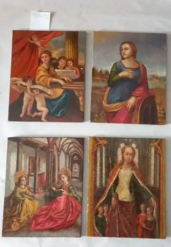 Holztafel: 7 Frauendarstellungen : Bild im Stil des 16. Jahrhunderts, z.B. hl. Ursula, Maria und Maria Magdalena, etc. 